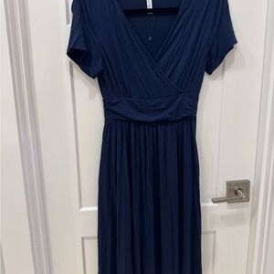 Cute Navy Blue Wrap Dress small